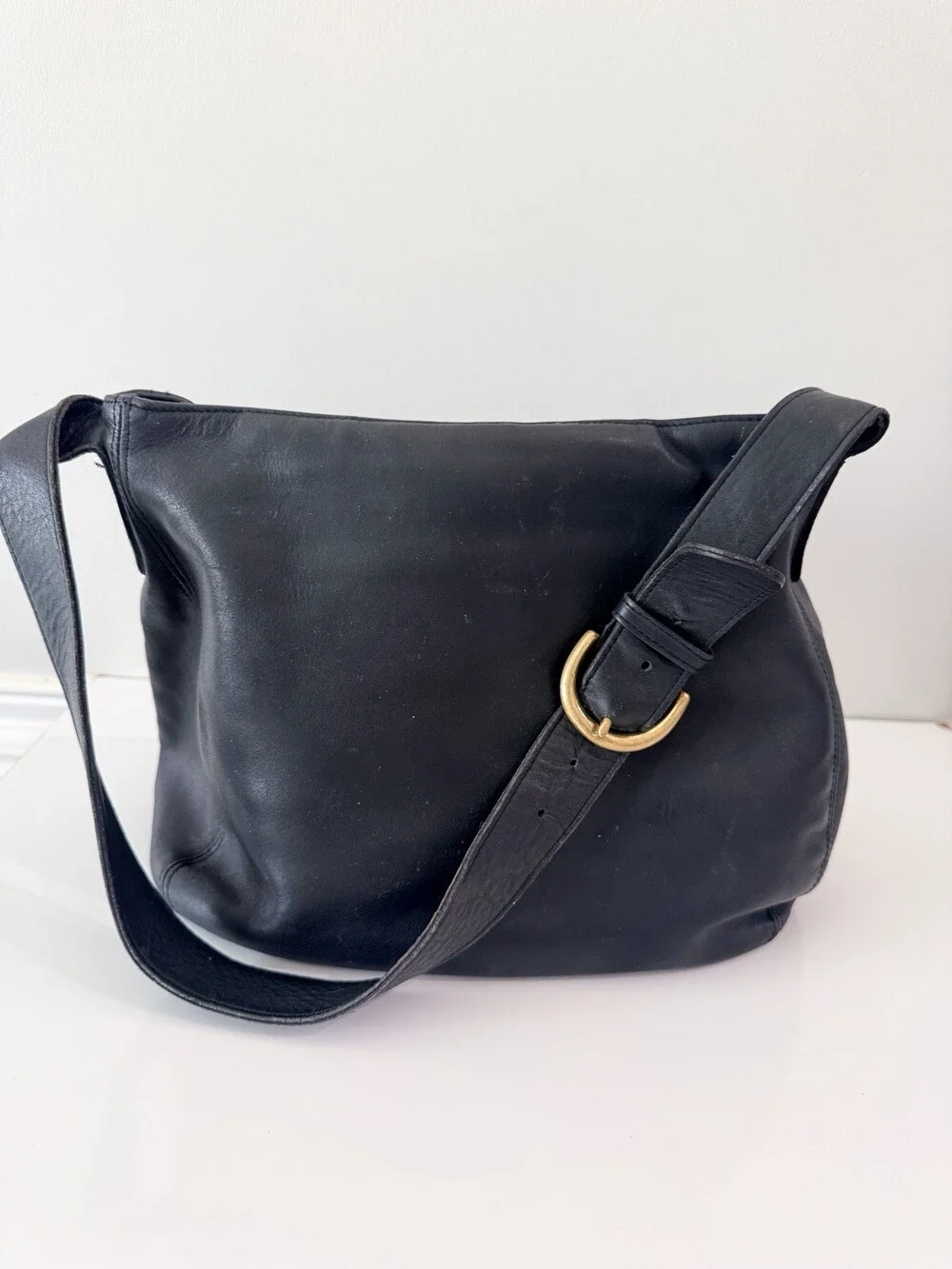 Vtg 1998 Coach Large Soho Zip Hobo Shoulder Bag Leather 4161 Black USA